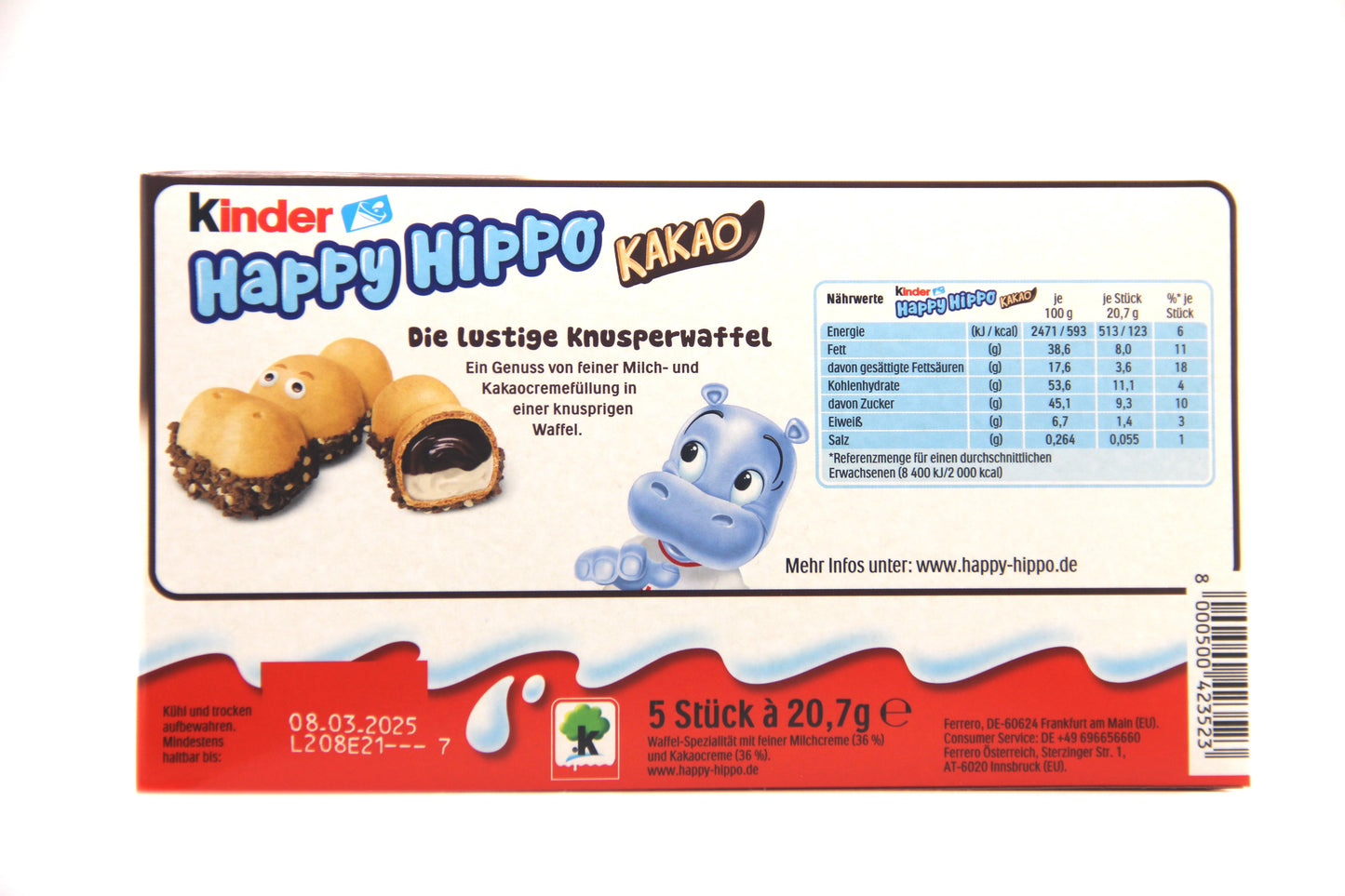 Kinder Happy Hippo Cacao 20.7oz 1 box