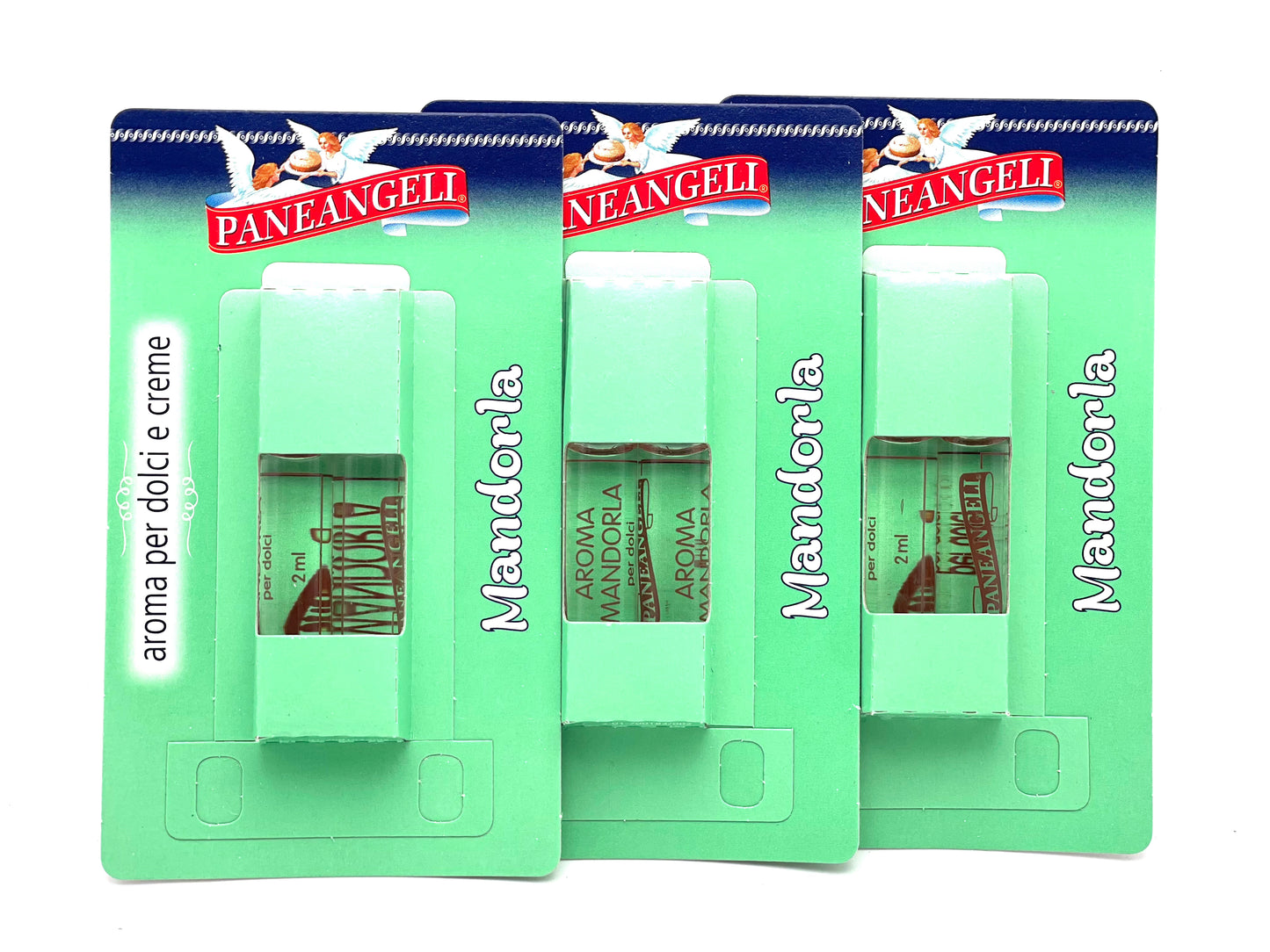 Paneangeli: " Mandorla " Almond Aroma For Pastry Two Viles 2 ml each Pack of 3 - Italian Import