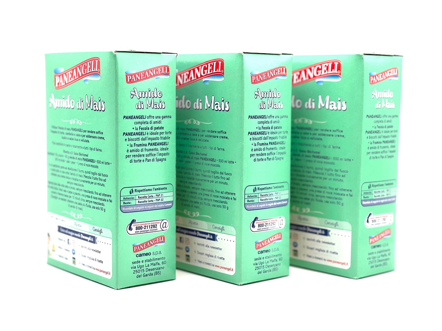 Amido di Mais Corn Starch by Paneangeli - 8.8 oz|250g 3 Boxes